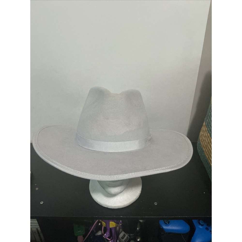 Wyeth 100% Wool Light Gray Cowboy Hat Discoloration